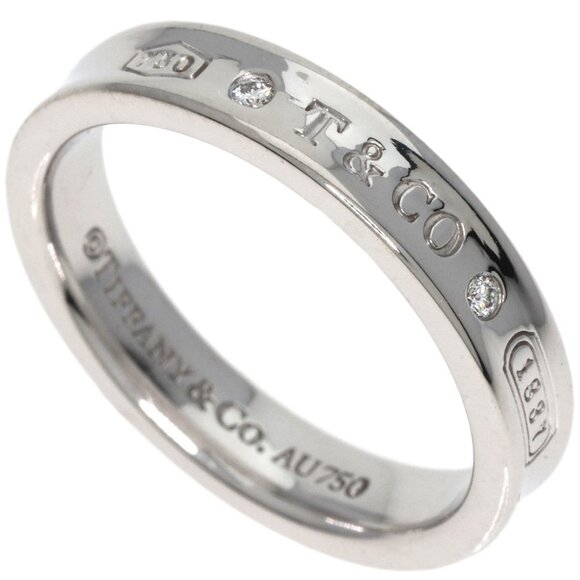 TIFFANY & CO. 18k White Gold Diamond Ring - Picture 8 of 8